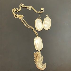 Kendra Scott long necklace and matching earrings